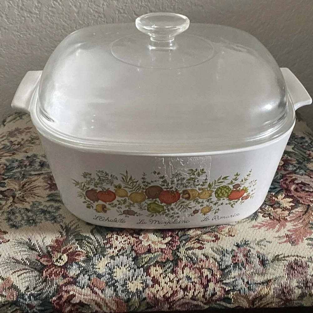 Vintage CorningWare Pyrex Spice of Life L'Echalote 5QT A5B Casserole Dish Rare